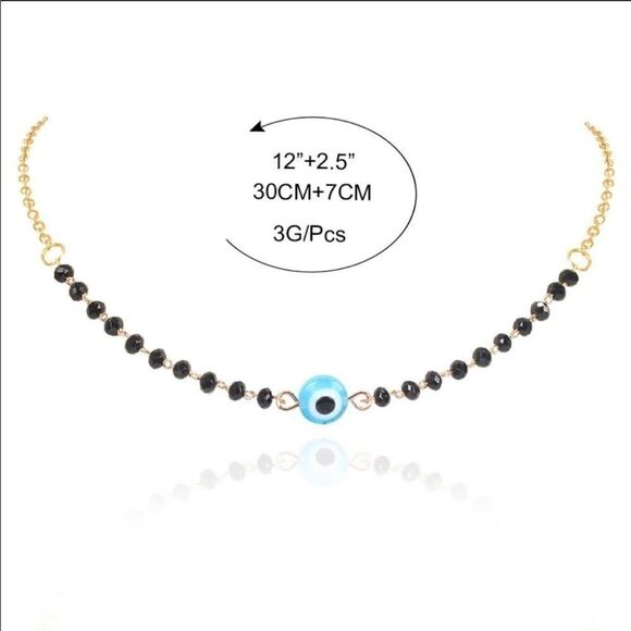 Chocker 🧿 Nazar Acrylic Beads Zinc Alloy stunning - Picture 5 of 6